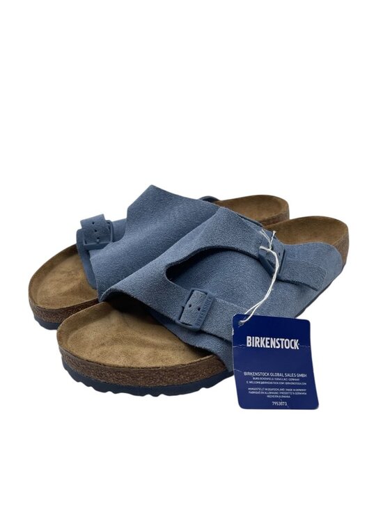 New Birkenstock Zurich Suede Leather Sandals Men’s 11 Blue slides shoes arizona